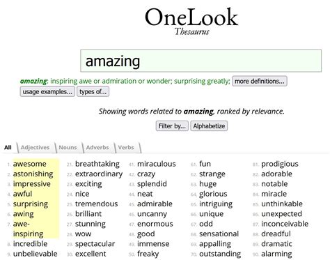 onelook reverse dictionary